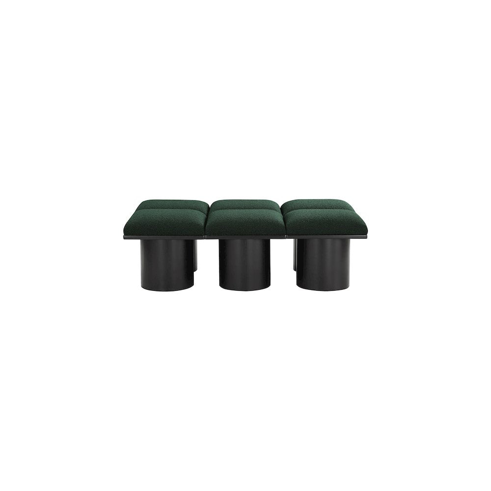 Pavilion Green Boucle Fabric Bench