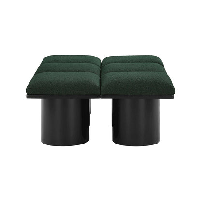 Pavilion Green Boucle Fabric Bench
