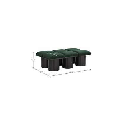 Pavilion Green Boucle Fabric Bench