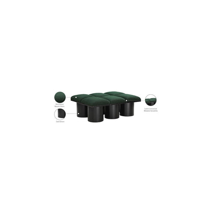 Pavilion Green Boucle Fabric Bench