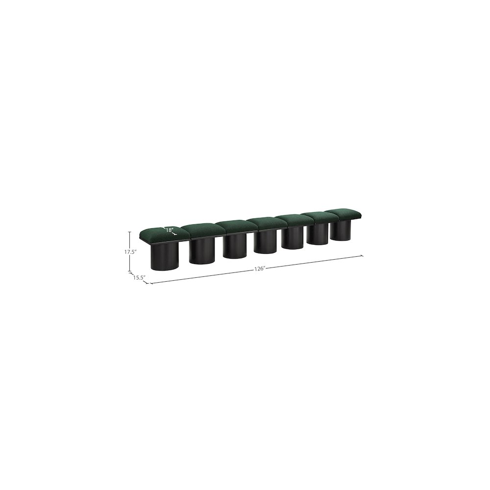 Pavilion Green Boucle Fabric Bench