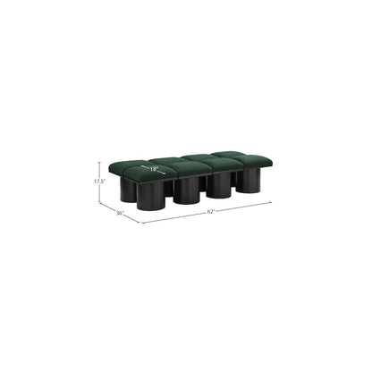 Pavilion Green Boucle Fabric Bench