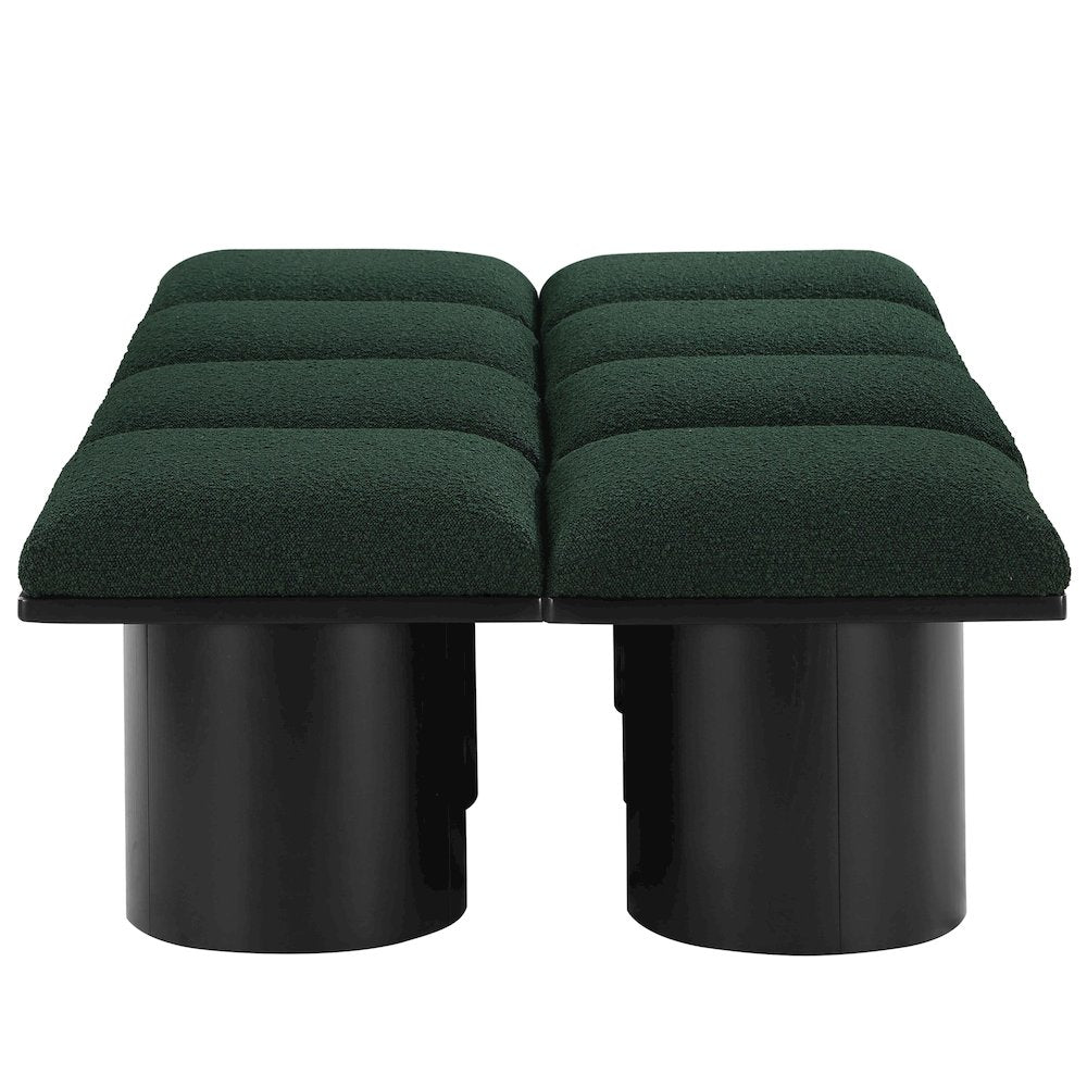 Pavilion Green Boucle Fabric Bench