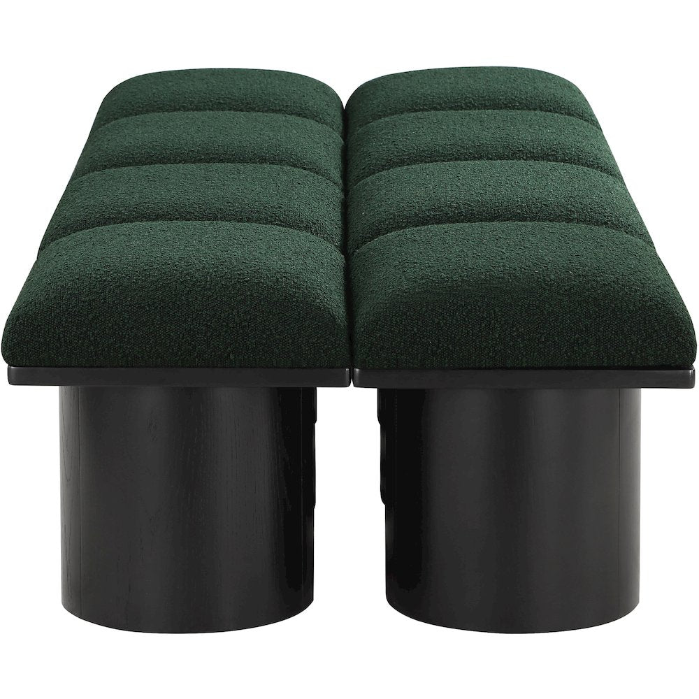 Pavilion Green Boucle Fabric Bench