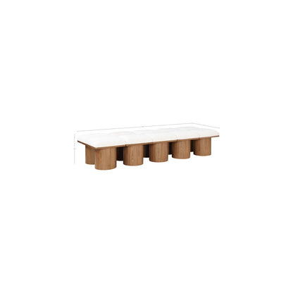 Pavilion Cream Boucle Fabric Bench