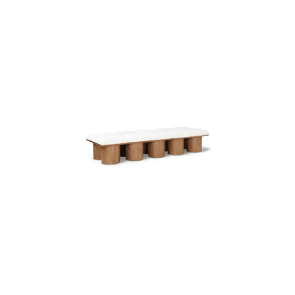 Pavilion Cream Boucle Fabric Bench
