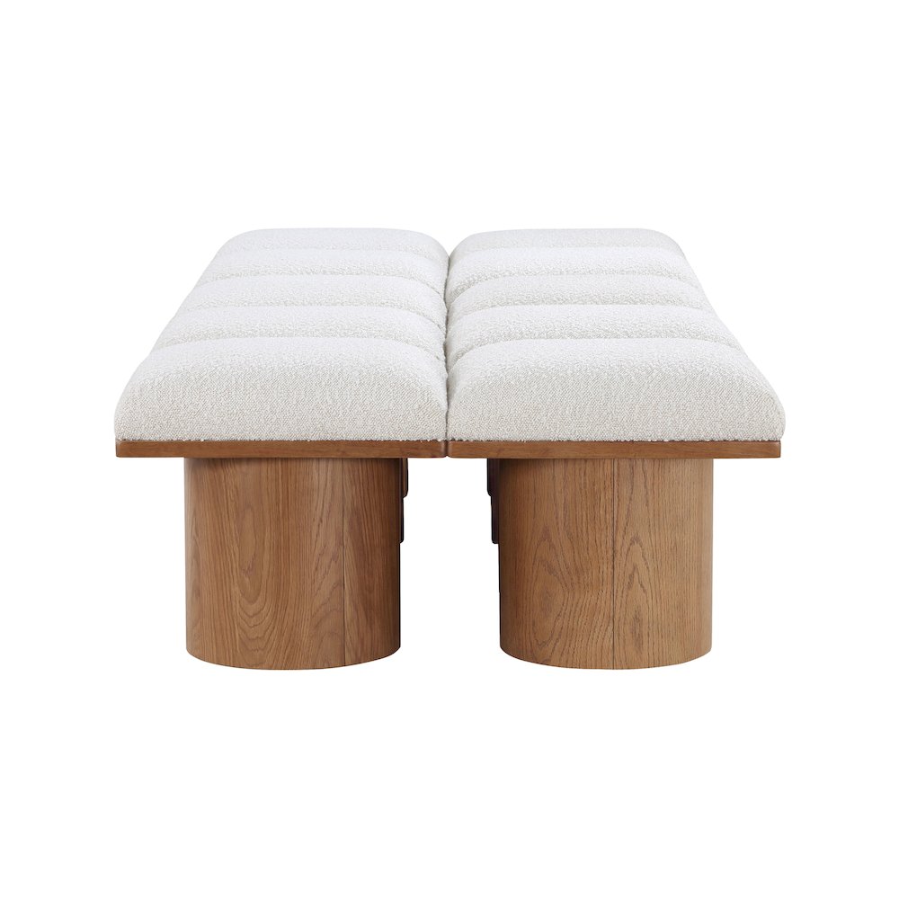 Pavilion Cream Boucle Fabric Bench