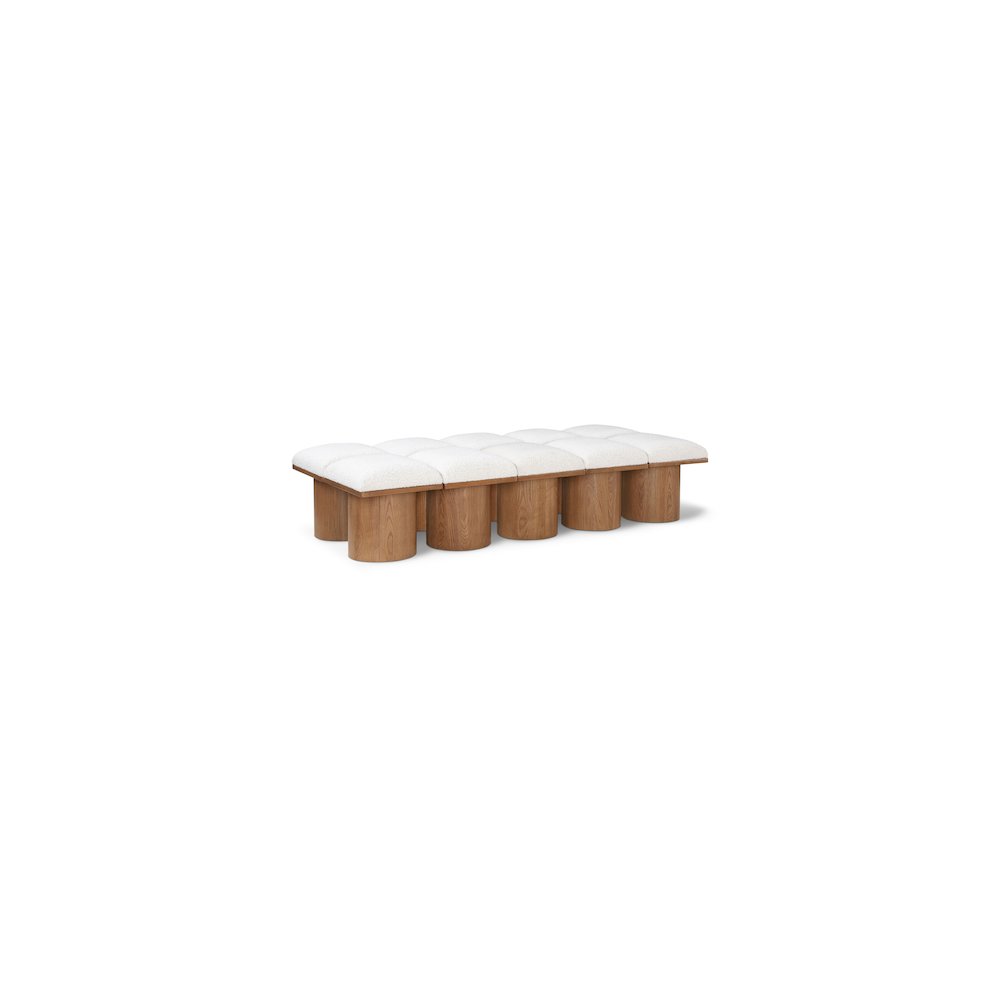 Pavilion Cream Boucle Fabric Bench