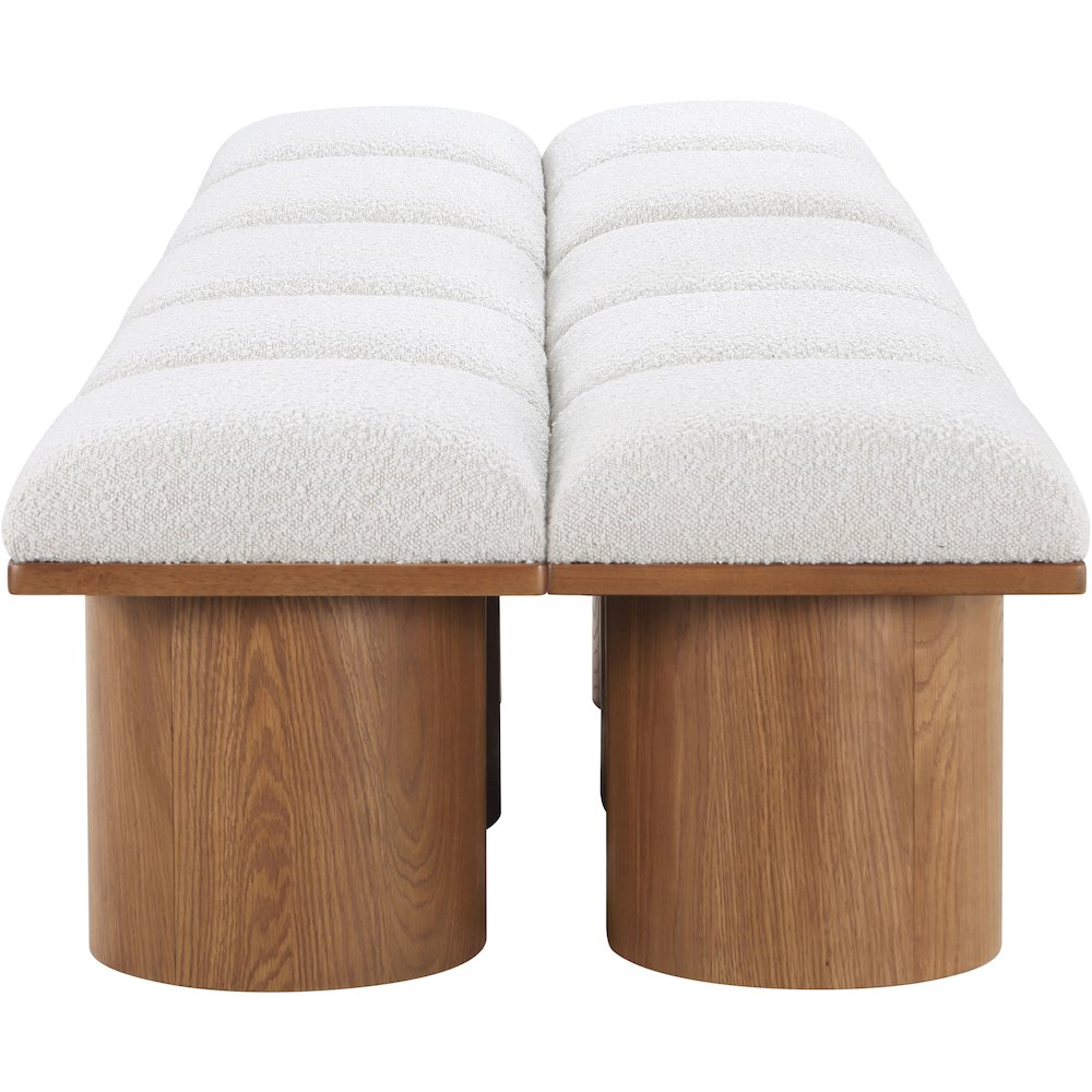Pavilion Cream Boucle Fabric Bench