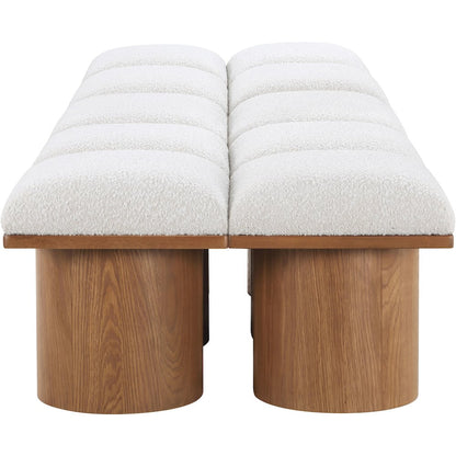 Pavilion Cream Boucle Fabric Bench
