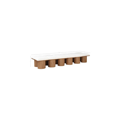 Pavilion Cream Boucle Fabric Bench