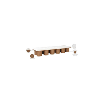 Pavilion Cream Boucle Fabric Bench