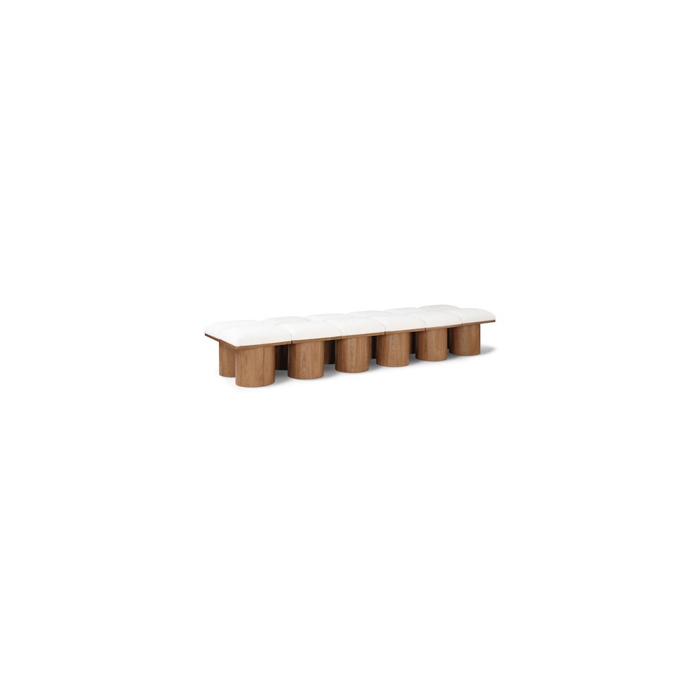 Pavilion Cream Boucle Fabric Bench