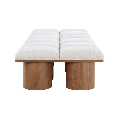 Pavilion Cream Boucle Fabric Bench
