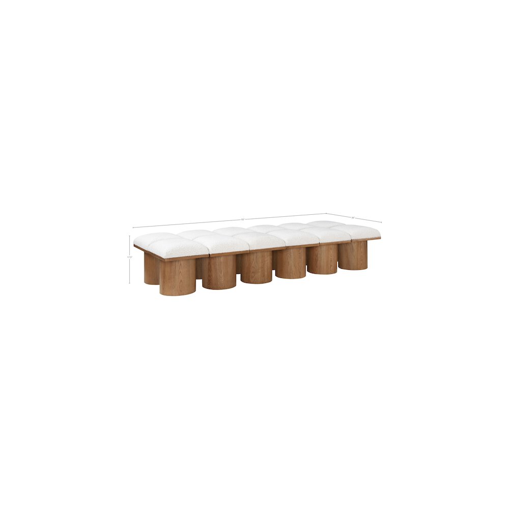 Pavilion Cream Boucle Fabric Bench