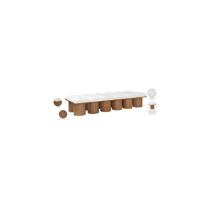 Pavilion Cream Boucle Fabric Bench