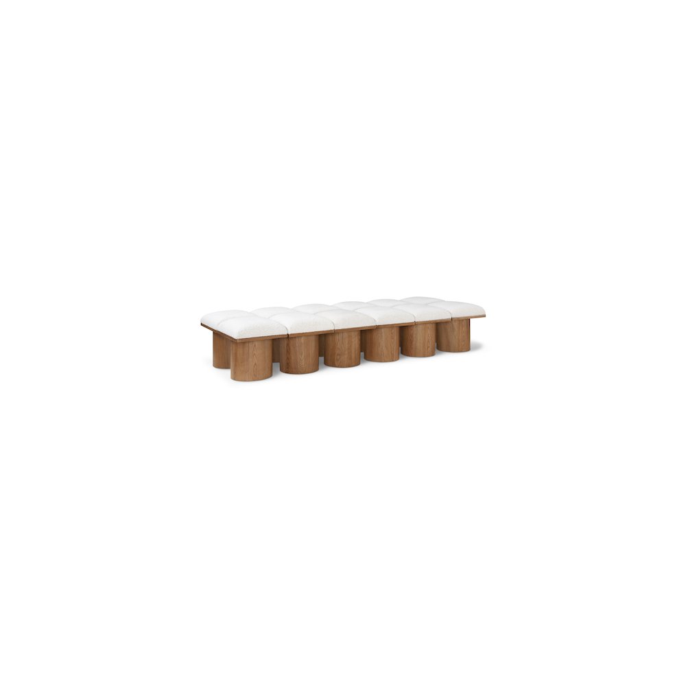 Pavilion Cream Boucle Fabric Bench