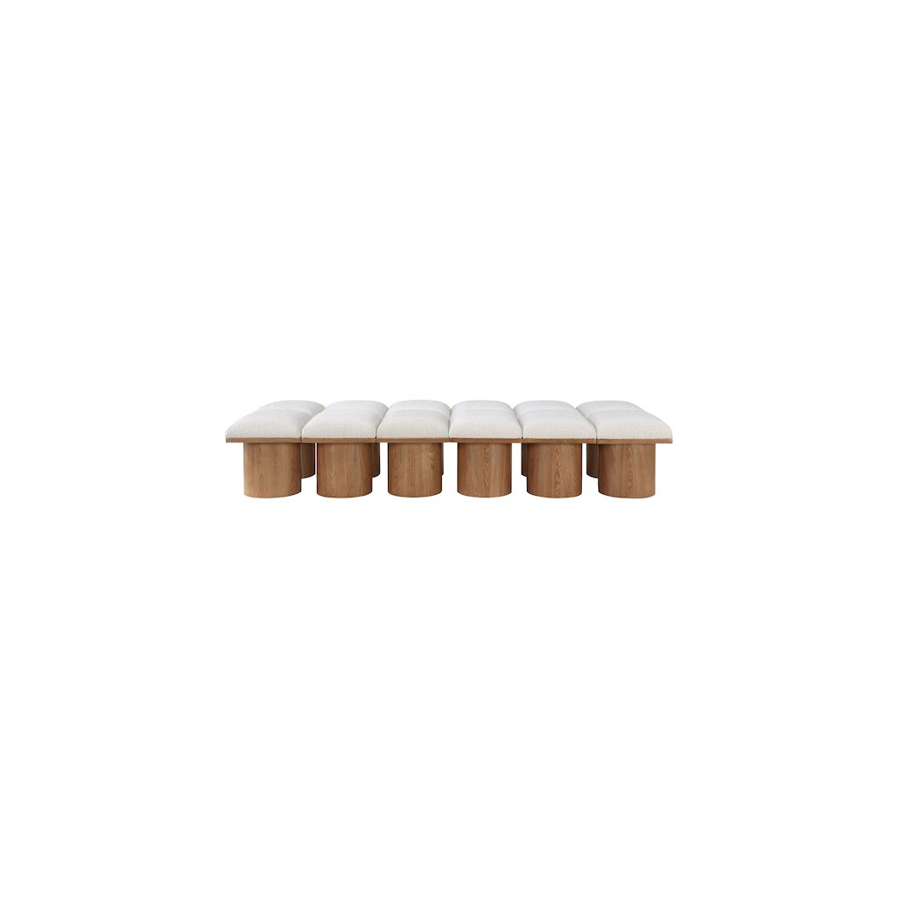 Pavilion Cream Boucle Fabric Bench