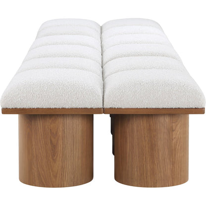 Pavilion Cream Boucle Fabric Bench