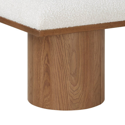 Pavilion Cream Boucle Fabric Bench