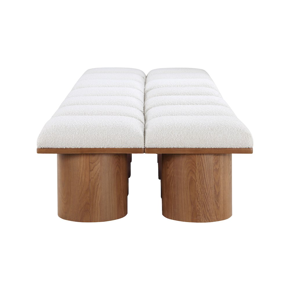 Pavilion Cream Boucle Fabric Bench