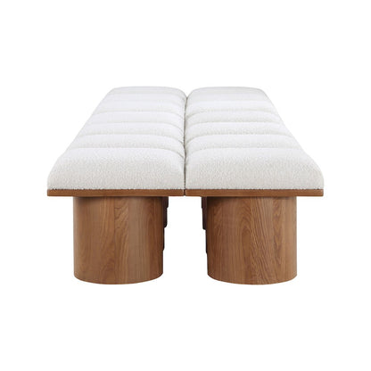 Pavilion Cream Boucle Fabric Bench