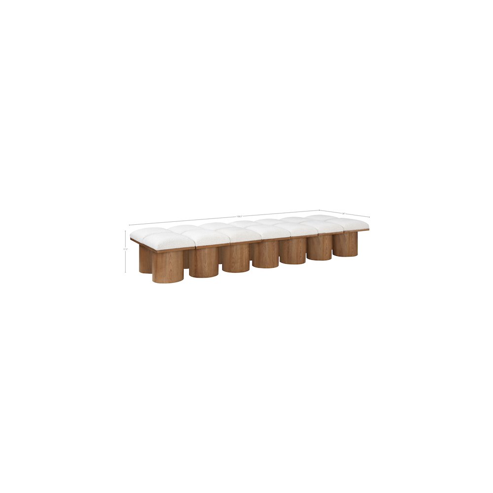 Pavilion Cream Boucle Fabric Bench