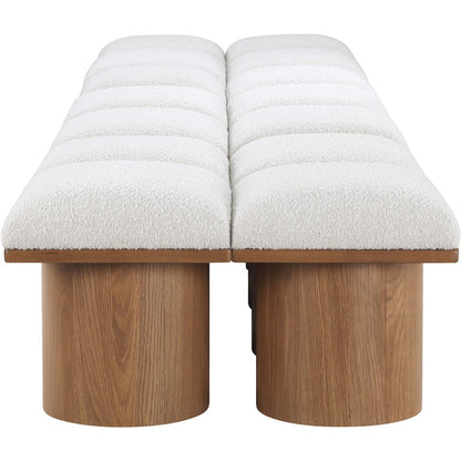 Pavilion Cream Boucle Fabric Bench
