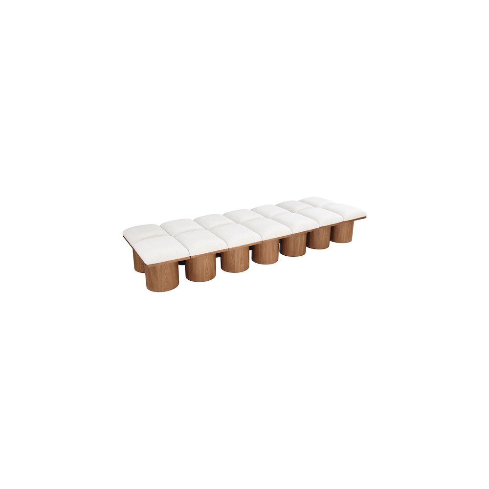 Pavilion Cream Boucle Fabric Bench