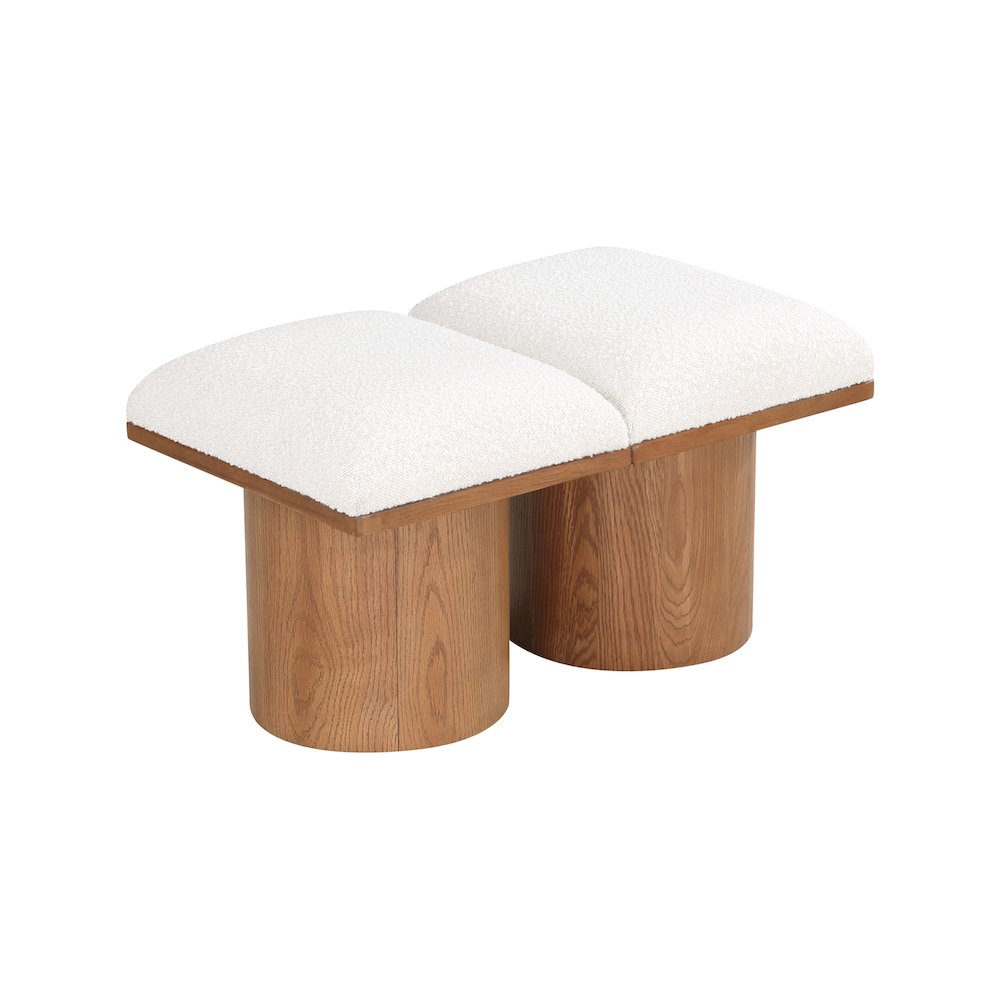 Pavilion Cream Boucle Fabric Bench