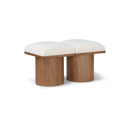 Pavilion Cream Boucle Fabric Bench
