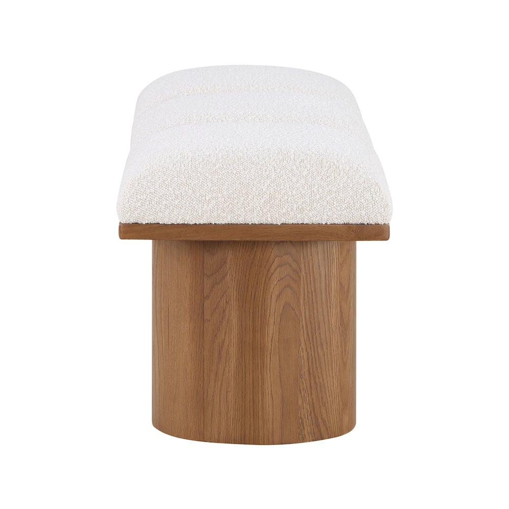 Pavilion Cream Boucle Fabric Bench