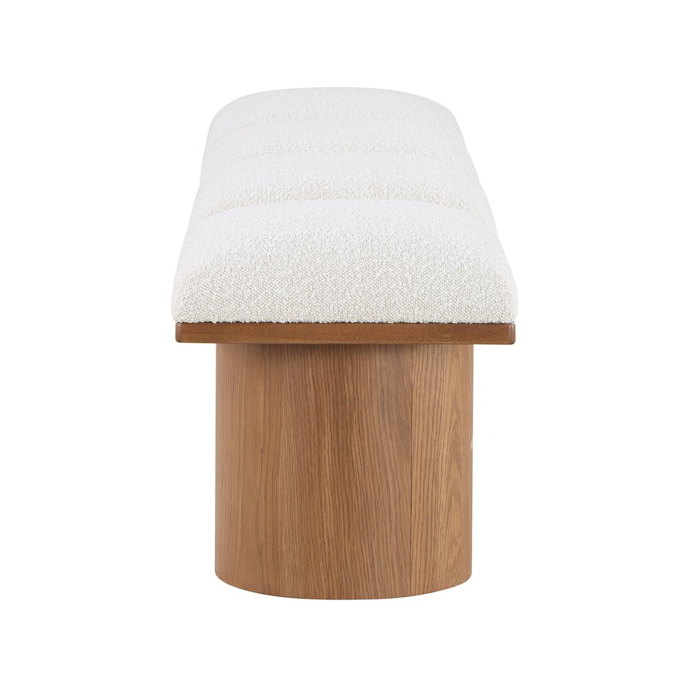 Pavilion Cream Boucle Fabric Bench