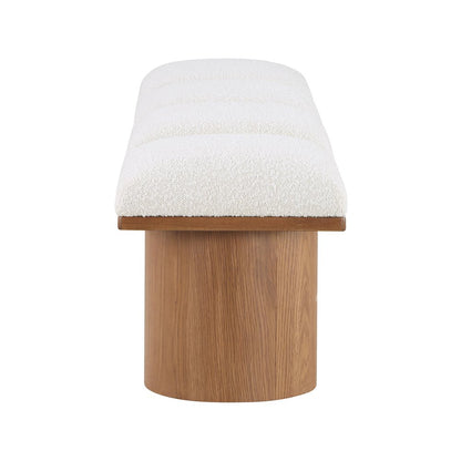 Pavilion Cream Boucle Fabric Bench