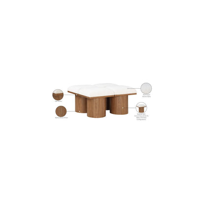 Pavilion Cream Boucle Fabric Bench