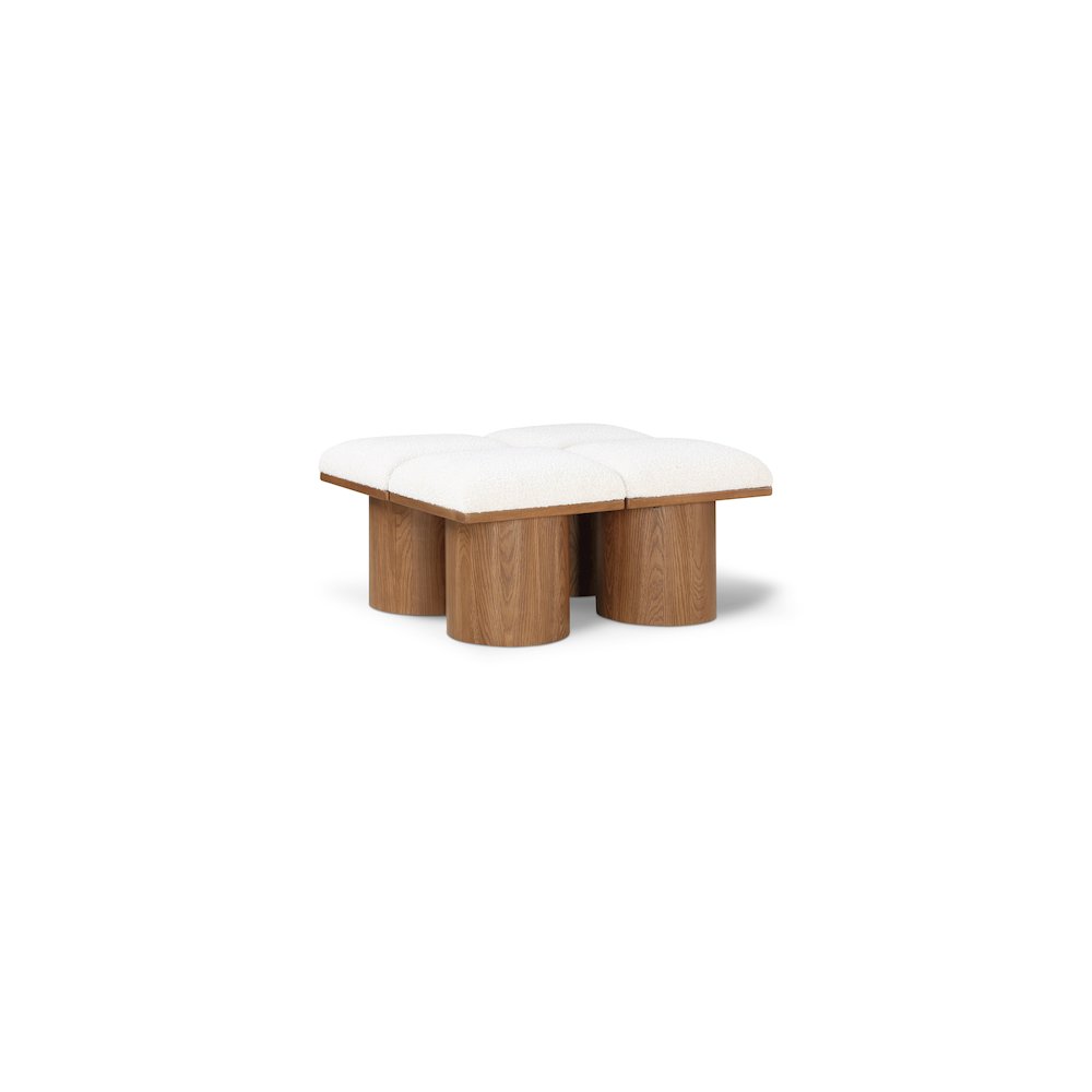 Pavilion Cream Boucle Fabric Bench