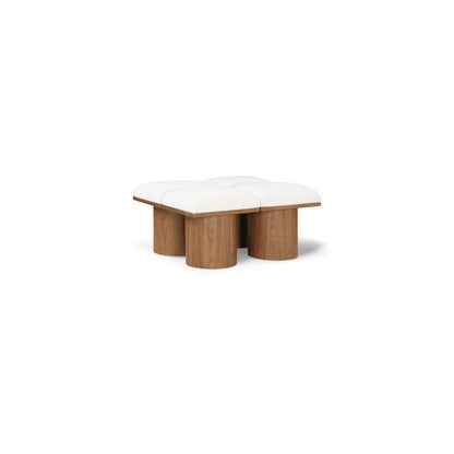 Pavilion Cream Boucle Fabric Bench