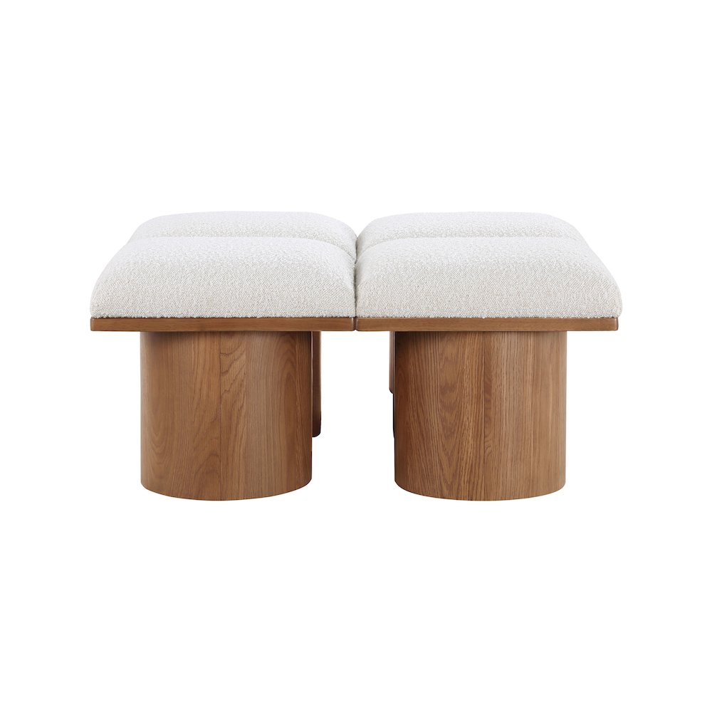 Pavilion Cream Boucle Fabric Bench