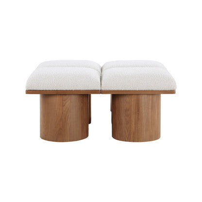 Pavilion Cream Boucle Fabric Bench