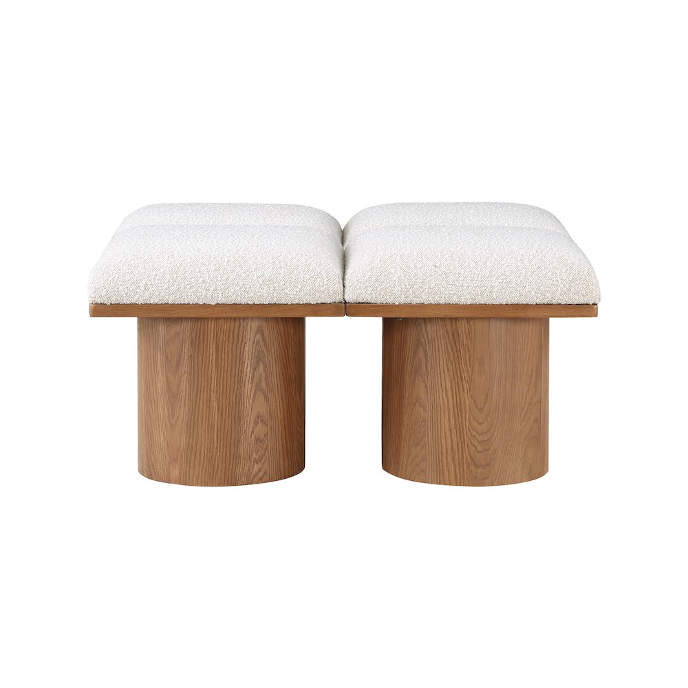 Pavilion Cream Boucle Fabric Bench