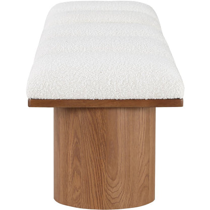Pavilion Cream Boucle Fabric Bench