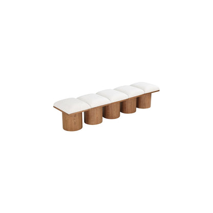 Pavilion Cream Boucle Fabric Bench