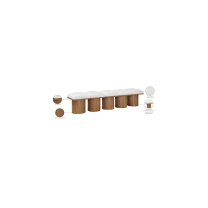Pavilion Cream Boucle Fabric Bench