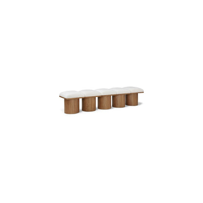 Pavilion Cream Boucle Fabric Bench