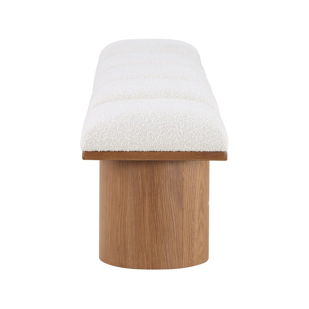 Pavilion Cream Boucle Fabric Bench