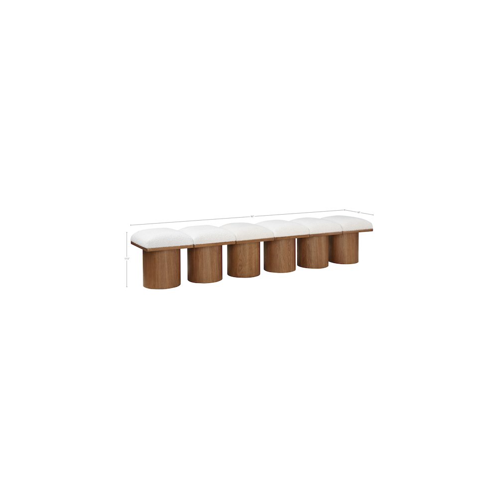 Pavilion Cream Boucle Fabric Bench