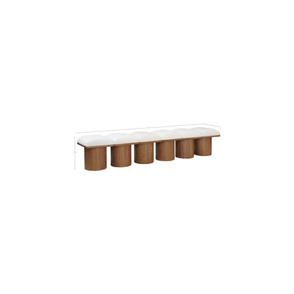 Pavilion Cream Boucle Fabric Bench