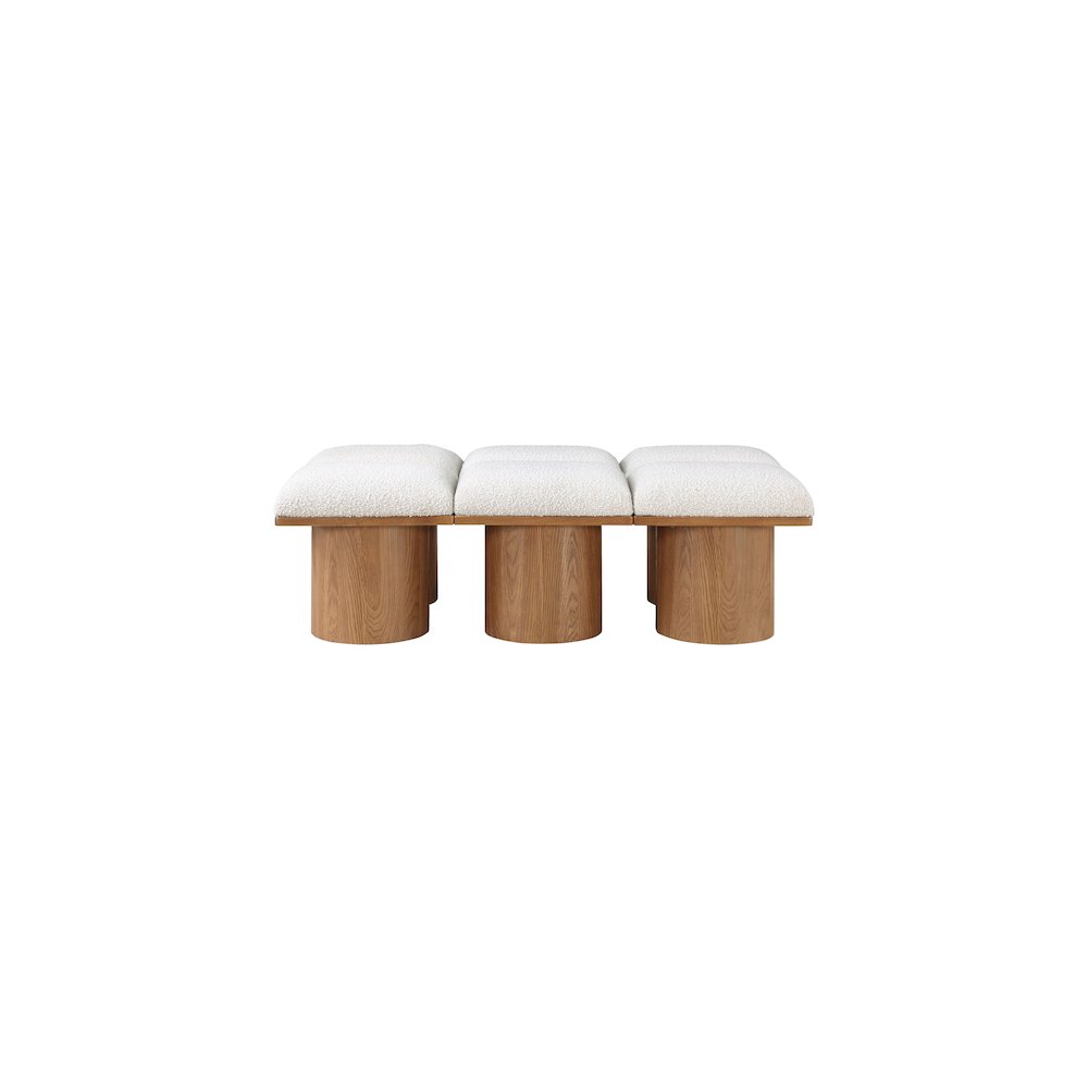 Pavilion Cream Boucle Fabric Bench