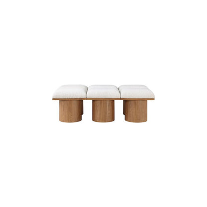 Pavilion Cream Boucle Fabric Bench