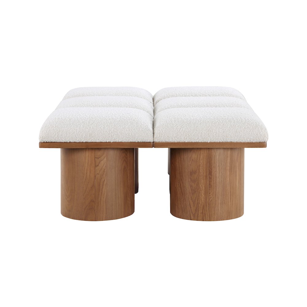 Pavilion Cream Boucle Fabric Bench